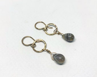 Botswana Agate Teardrop Earrings