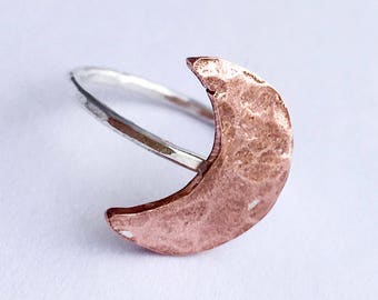 Crescent Moon Ring Crescent Moon Jewelry Celestial Jewelry Lunar Ring Eclipse Ring Celestial Ring Phases of the Moon Ring Lunar Jewelry