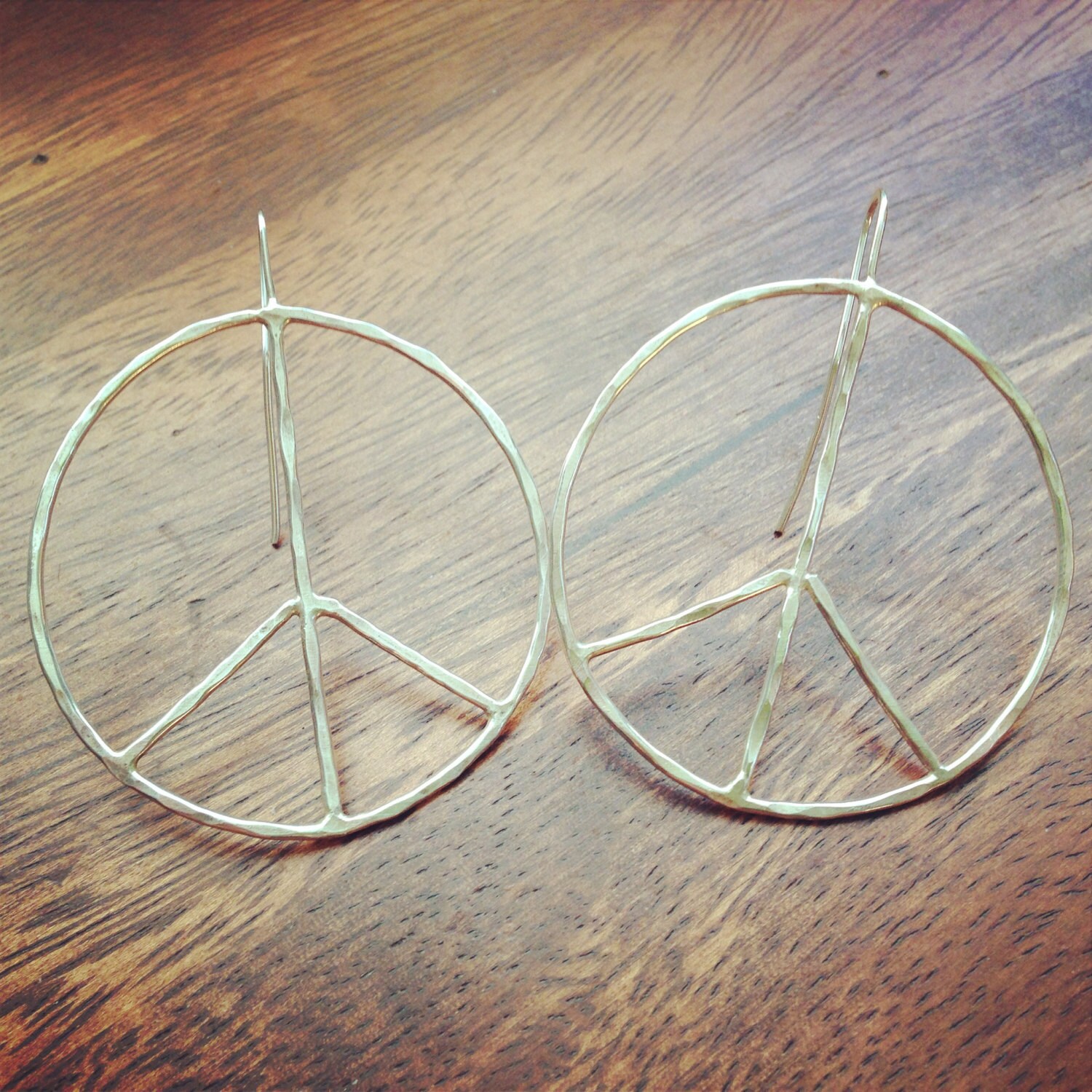 Earring Signs Peace Sign Earrings Large Rustic Hoops Silver Peace Sign Earrings Gold ...