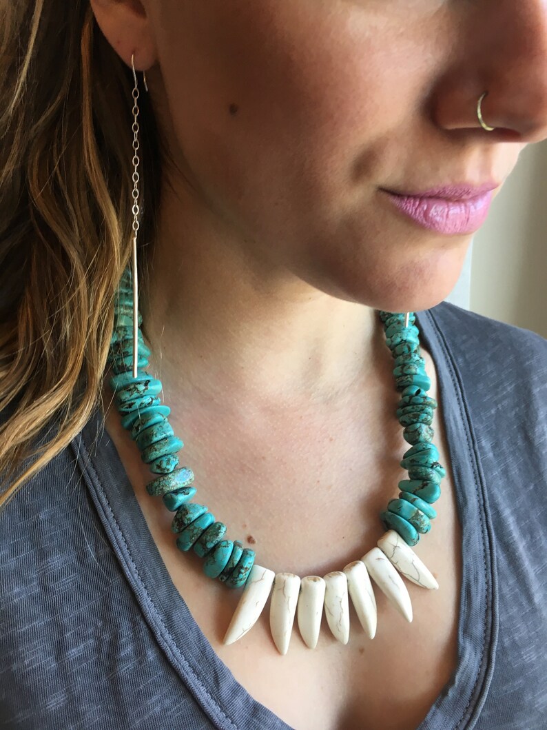Turquoise Necklace Joshua Tree Necklace Turquoise Jewelry Etsy