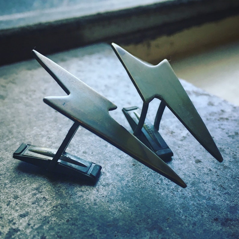 David Bowie Ziggy Stardust Inspired Lightning Bolt Cufflinks Dav David Bowie Ziggy Stardust Inspired Lightning Bolt Cufflinks Dav