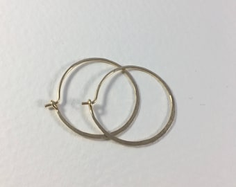 Small Rustic Crescent Moon Hoop Earrings - Small Hoops - Small Hoop Earrings