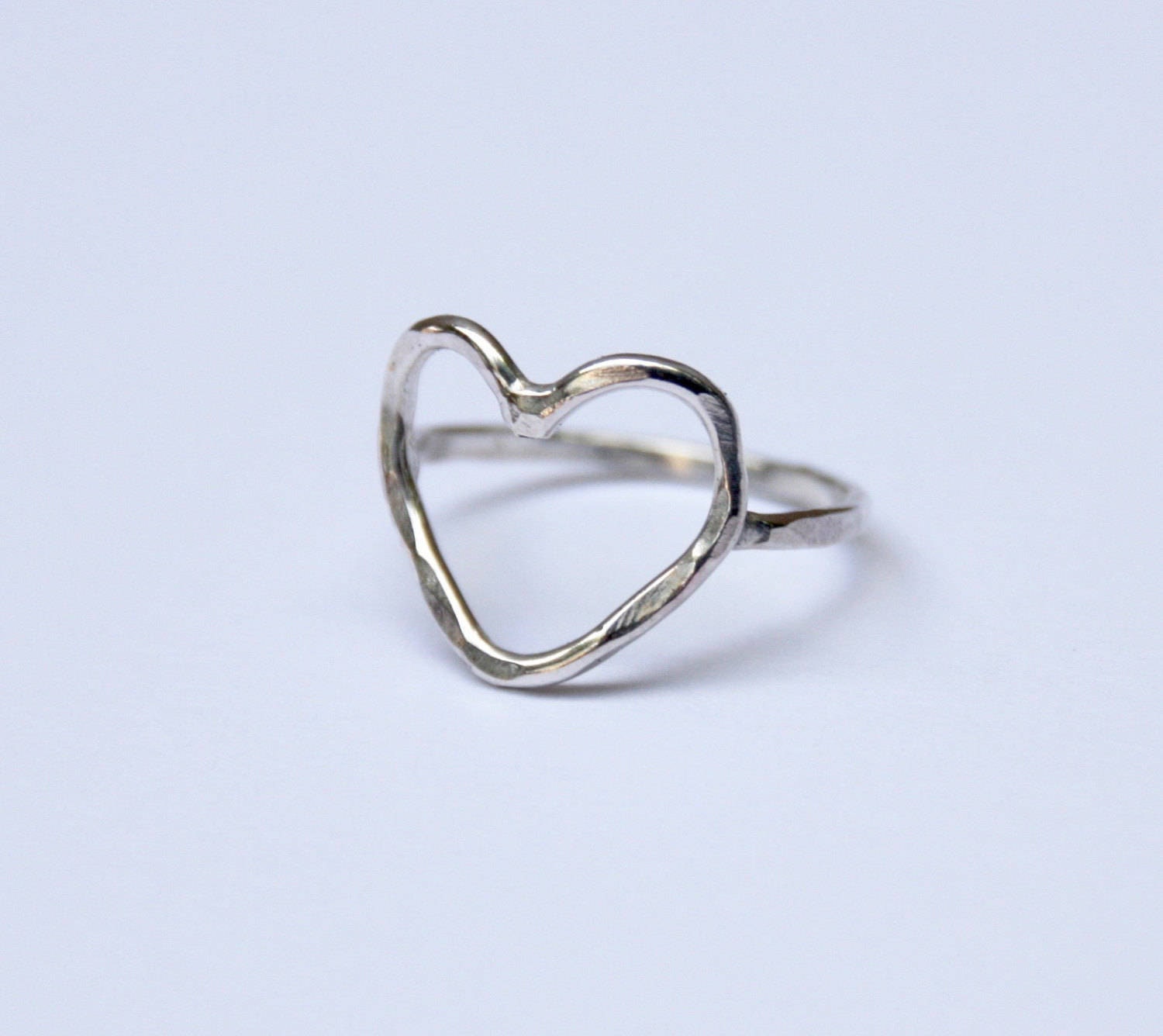 Heart Ring Heart Outline Ring Alternative Engagement Ring | Etsy