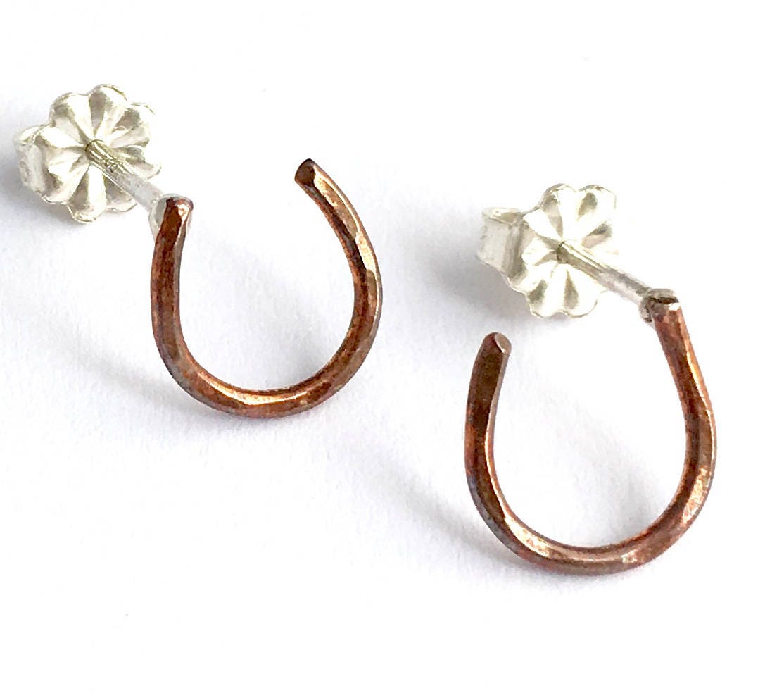 Horseshoe Earrings Horseshoe Stud Earrings Lucky Horseshoe Etsy