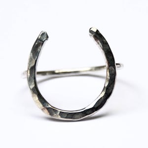 Large Lucky Horseshoe Ring Silver Horseshoe Ring Gold Horseshoe Ring Equestrian Jewelry