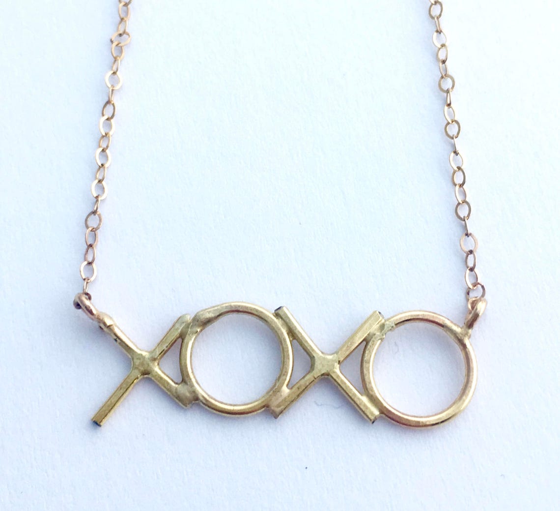 Gold XOXO Necklace Silver XO Necklace Love Necklace Hugs and Etsy