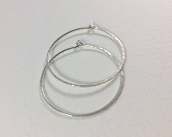 Medium Rustic Crescent Moon Hoop Earrings - Medium Hoops - Medium Hoop Earrings