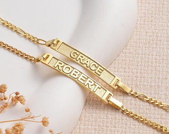 Custom Engraved Name Bar Bracelet: Personalized Silver Name Bar Bracelet, Nameplate Bracelet, Coordinates Bracelet, Friendship bracelet