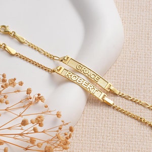 14k Gold Plated Baby Bracelet: Personalized Medical ID Bracelet,Baptism Gift for Baby Boy or Girl,Baby Shower Gift,Newborn or Child Bracelet