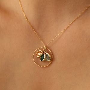 Family Birthstone Necklace,Silver, Gold, Rose Gold, Birth Stone Necklace, Birthstone Jewelry ,Mothers Day Necklace, Grandma Necklace