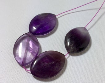 SALE !!! Pointed Oval Amethyst Beads ... 4 ct.