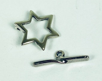 Sterling Silver Star Toggle Clasp