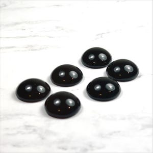 18mm Black Dome Glass Cabochon ... 6 ct.