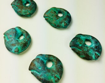 Copper Dipped Pewter Whale Pendant with Patina (21mm)
