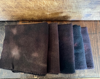 Antique Black Fat Quarter Hand Dyed Wool - Rug Hooking, Rug Braiding, Wool Applique, Penny Rugs, Quilting, Sewing