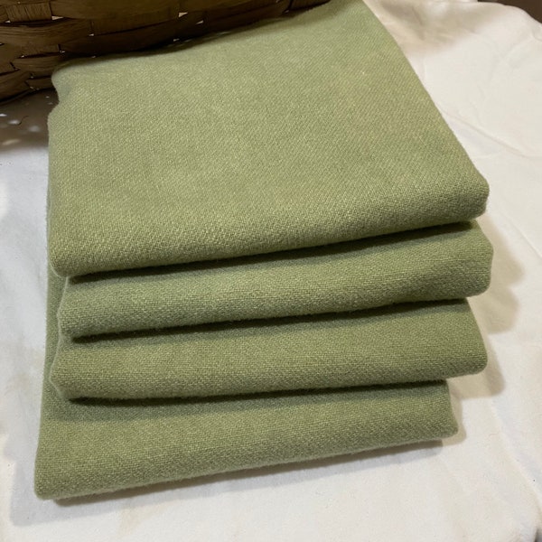 Pine Green Light Hand Dyed Fat Quarter Wool - Rug Hooking, Rug Braiding, Wool Appliqué, Penny Rug, Quilting, Sewing