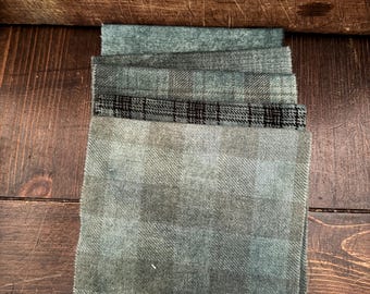 Harbor Smoke Bundle Hand Dyed Wool - Rug Hooking, Wool Applique, Quilting, Sewing