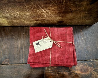 Weathered Cranberry Bundle Hand Dyed Wool - Rug Hooking, Wool Applique, Quilting, Sewing