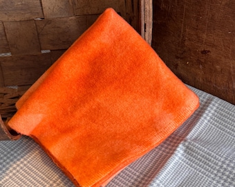 Peach Orange Fat Quarter Hand Dyed Wool - Rug Hooking, Wool Applique, Quilting