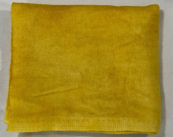 Daffodil Yellow Dark Fat Quarter Hand Dyed Wool - Rug Hooking, Wool Applique, Quilting
