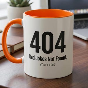 Tazza divertente per papà tecnologico, 404 battute da papà non trovate, regalo per la festa del papà, tazza da caffè per papà programmatore