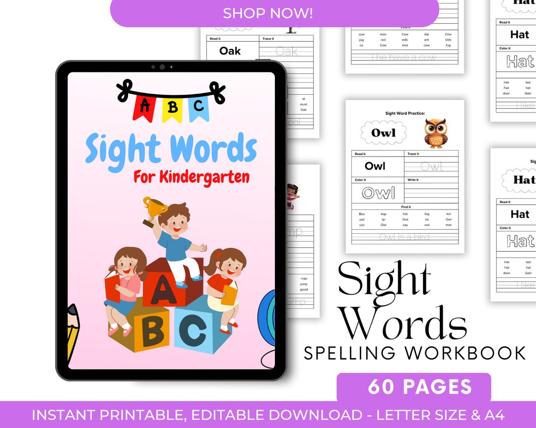 Printable & Editable Sight Words for Kindergarten Kids - Learning ...