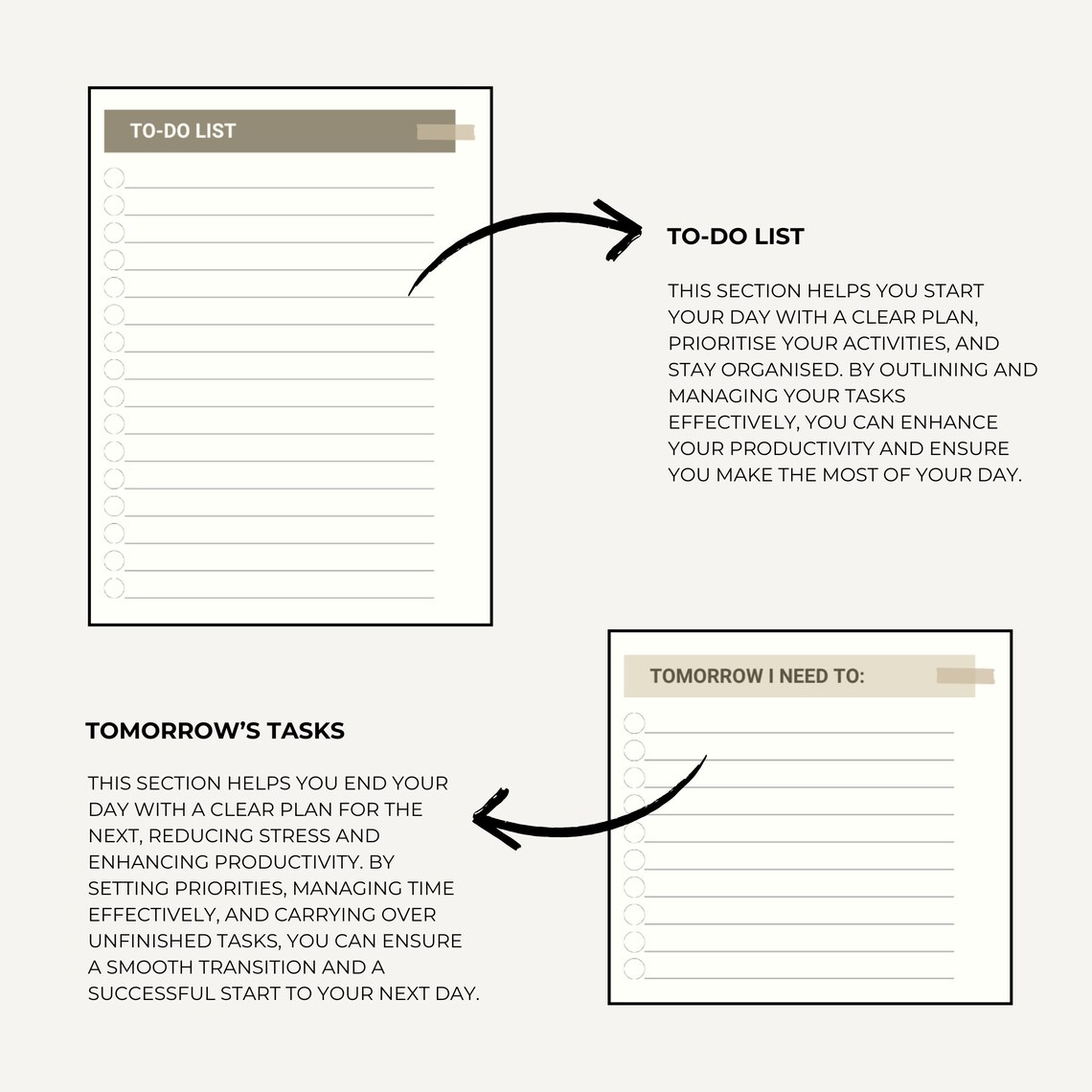 Quick & Easy 5minute Journal Digital Template for Daily Reflection