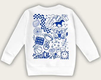 Kentucky Adult Sweatshirt, Unisex Graphic Crewneck, KY Themed Pullover, UK Game Day Outfit, Kentucky Wildcats Apparel