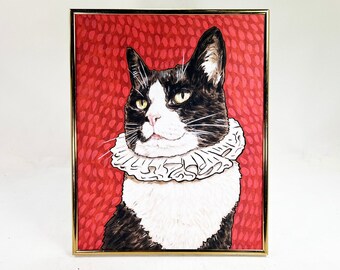 Fancy Cat Giclee Wall Art Print / 8x10 or 5x7 in / By Bret Pendlebury / Printed Artwork Home Decor Cats Artist Interior Design Illustration