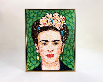 Frida Kahlo Giclee Wall Art Print / 8x10 or 5x7 in / By Bret Pendlebury / Printed Artwork Portrait Mexican Artist Woman Mexico Illustration