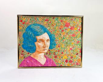 Stampa artistica da parete giclée Lady Portrait / 8x10 o 5 x 7 pollici / di Bret Pendlebury / Stampe artistiche stampate Decorazioni per la casa Stampe artistiche Illustrazione Viso
