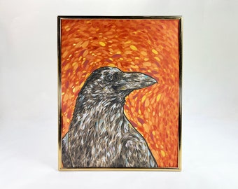 Väggkonsttryck med fågelkorp, original eller giclée, / 20 x 25 cm eller 13 x 18 cm / Av Bret Pendlebury / Tryckt konstverk, heminredning, konstnär, fågelillustration