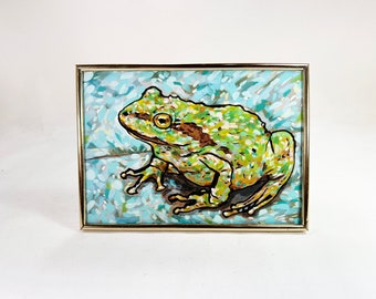 Pacific Tree Frog Giclee Wall Art Print / 5x7 in / by Bret Pendlebury / Printed Artwork Home Decor Gift Artist Frogs Reptiles Painting