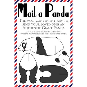 Cartes postales Panda, lot de 8 cartes postales « Mail a Panda »