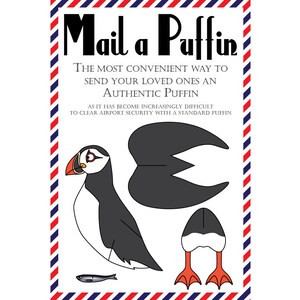 Cartes postales macareux, lot de 8 cartes postales "Mail a Puffin"