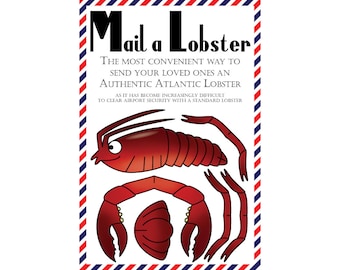 Kreeft ansichtkaarten, set van 8 "Mail a Lobster" ansichtkaarten