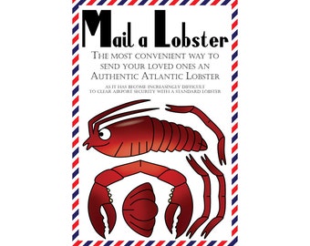 Kreeft ansichtkaarten, set van 8 "Mail a Lobster" ansichtkaarten