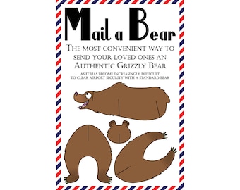 Bear Postcards, Set of 8 "Mail a Bear" (Grizzly) Postcards