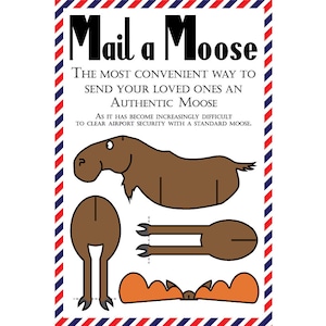 Moose Postcard, Set of 8 "Mail a Moose" Postcards (Non Location Specific)