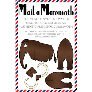 Carte postale mammouth, lot de 8 cartes postales "Mail a Mammoth"