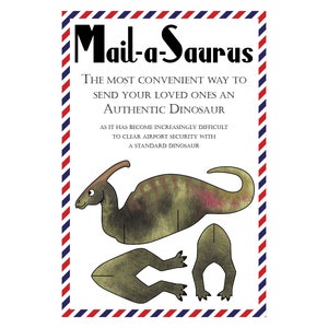 Cartes Postales Dinosaure, Lot de 8 Cartes Postales "Mail-a-Saurus"