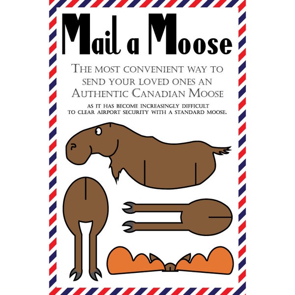 Cartes postales orignal, lot de 8 cartes postales « Mail a Moose » (orignal canadien)