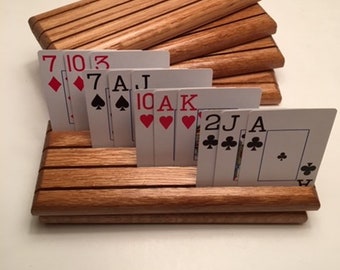 Oak Card Racks - Set of 6