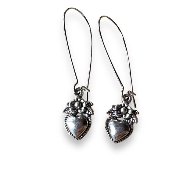 Simple Classic SACRED HEART Earrings