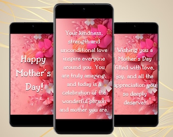Happy Mother's Day Digital Card Animated Mother's Day Mobile Virtual ECard Video Electronic Mother's Day Greeting Card  Instant Download