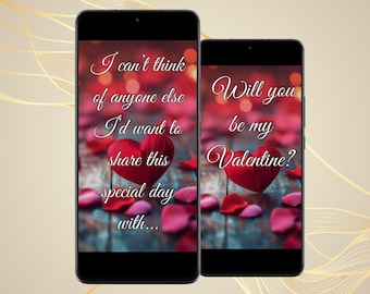 Will You Be My Valentine Animated Electronic Digital Card Valentine's Day Video Mobile Invitation Instant Download Free Editable Template