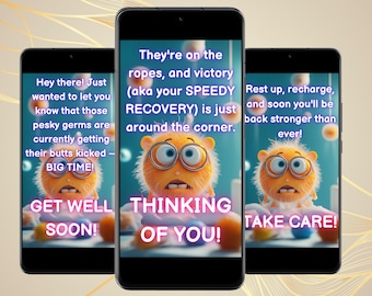 Get Well Soon Animated Electronic Digital Card Feel Better Soon Video Mobile Card Virtual ECard Greeting for Fast Recovery Instant Download
