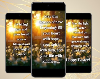 Happy Easter Video Electronic Digital Card Easter Animated Mobile Greeting E-Card Instant Download Free Canva Editable Template with Music