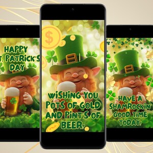 St. Patrick&#39;s Day Video elektronische digitale Karte animierte Handy Happy St.Paddy&#39;s Day ECard Lá Fhéile Pádraig Sona Duit Instant Download
