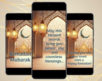 Ramadan Mubarak Animated Electronic Digital Greeting Card Virtual Ramadan Kareem Wishes Video Mobile Instant Download Free Editable Template